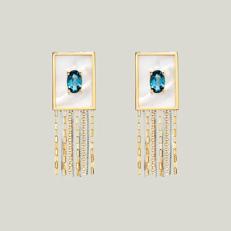 Topaz Fringe Earrings - Carolina Neves (Consigned)