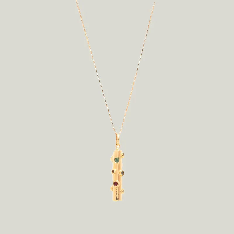 Multi Stone Column Pendant - Carolina Neves (Consigned)