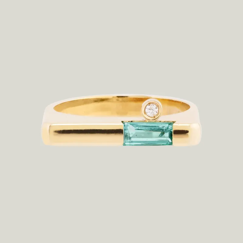 La Mère Ring With Green Tourmaline And Diamond - Carolina Neves (Consigned)