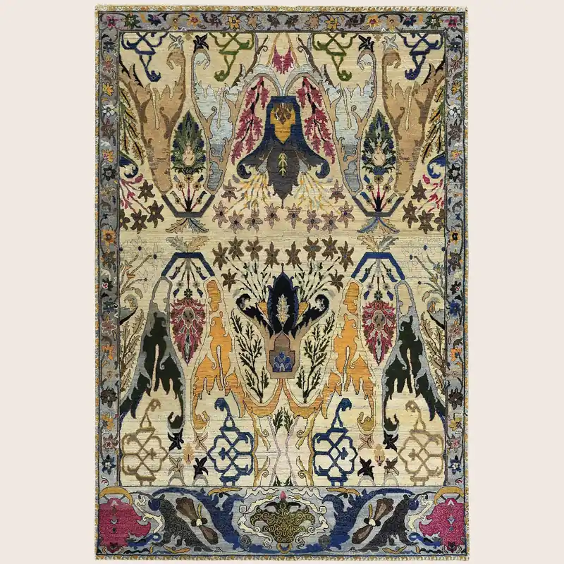 Cream Multicolored Alchemy Wool Rug - 6' x 8'