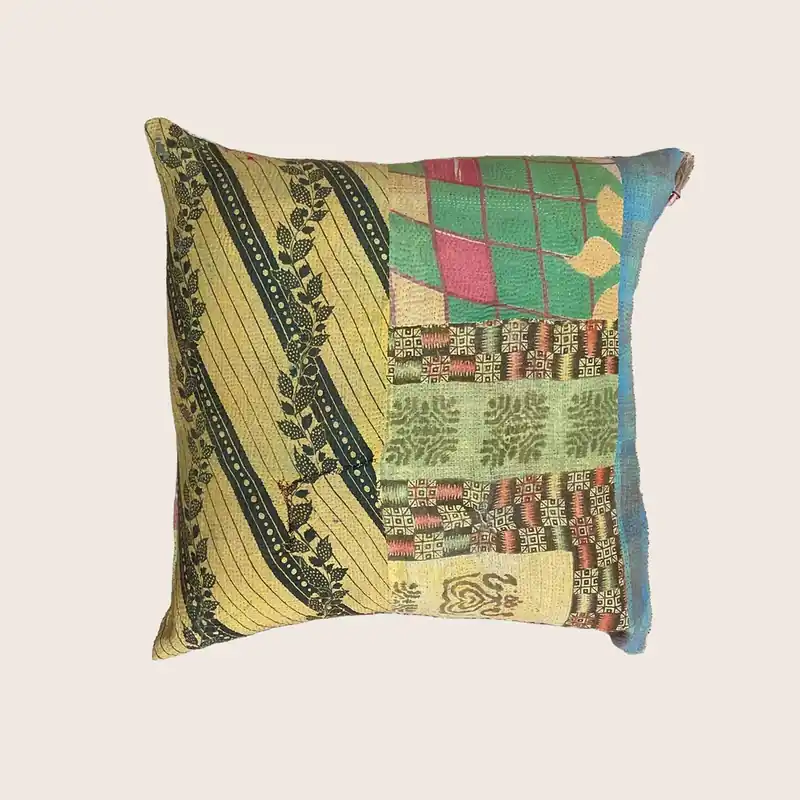 Vintage Garden Patch Kantha Pillow - Threads Soft Goods