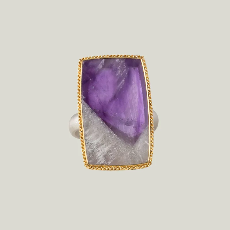 One-of-a-Kind Rectangular Amethyst Ring