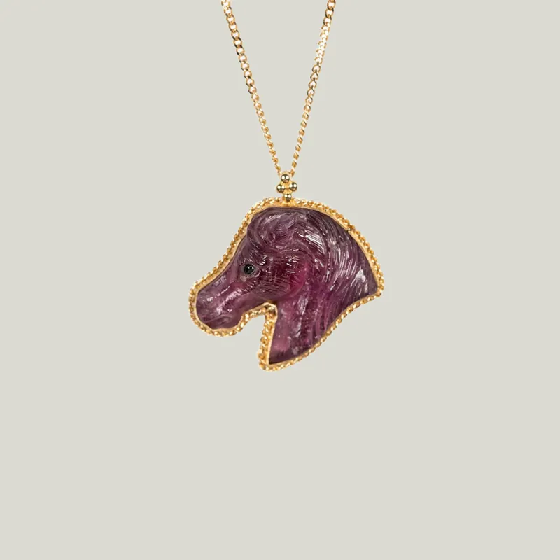 One-of-a-Kind Tourmaline Horse Necklace