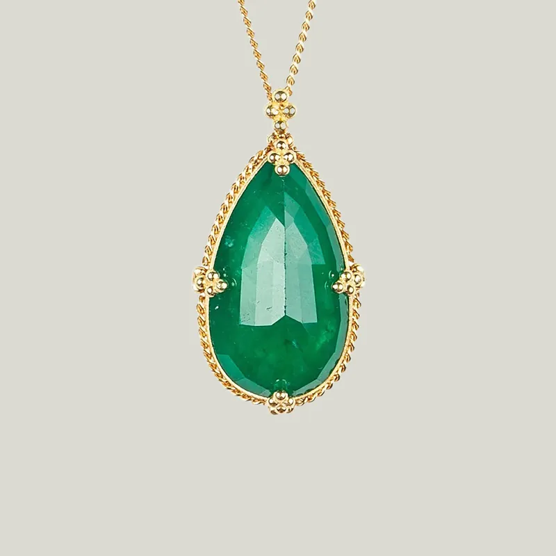 Emerald Drop Necklace - Amali (Consigned)