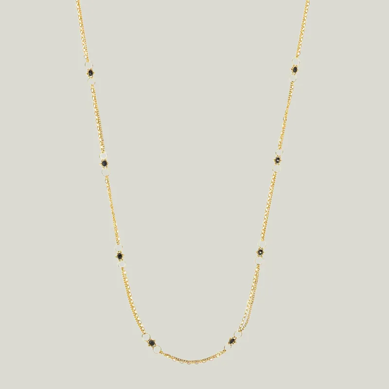 Whisper Chain Necklace with Black Diamonds - Amali (Consigned)