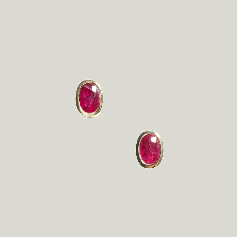 Ruby Stud Earrings - Fannie Thomas (Consigned)