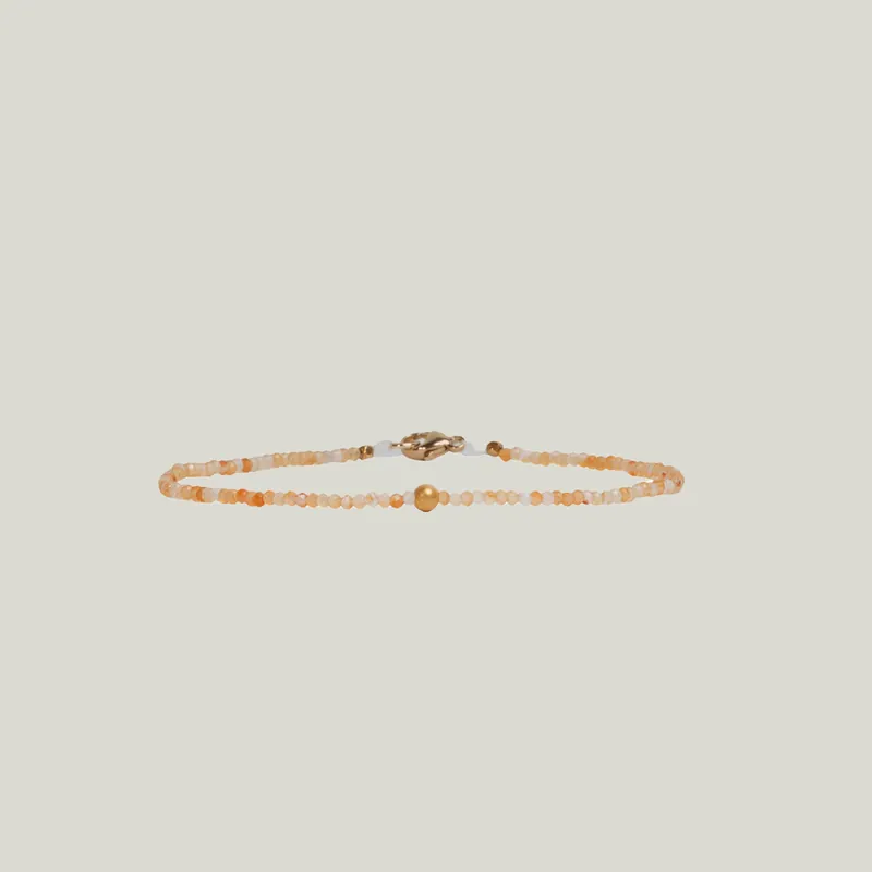 Carnelian & 18Kt Brushed Round Ball Beaded Bracelet - Nightingale Design, Inc. (Consigned)