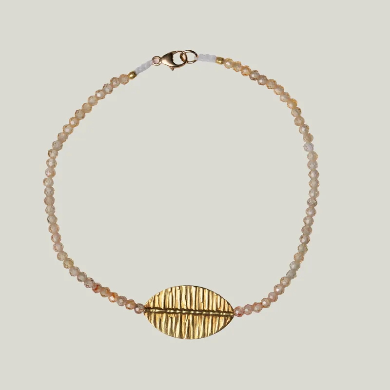 Zircon & 18Kt Leaf Beaded Bracelet - Nightingale Design, Inc. (Consigned)