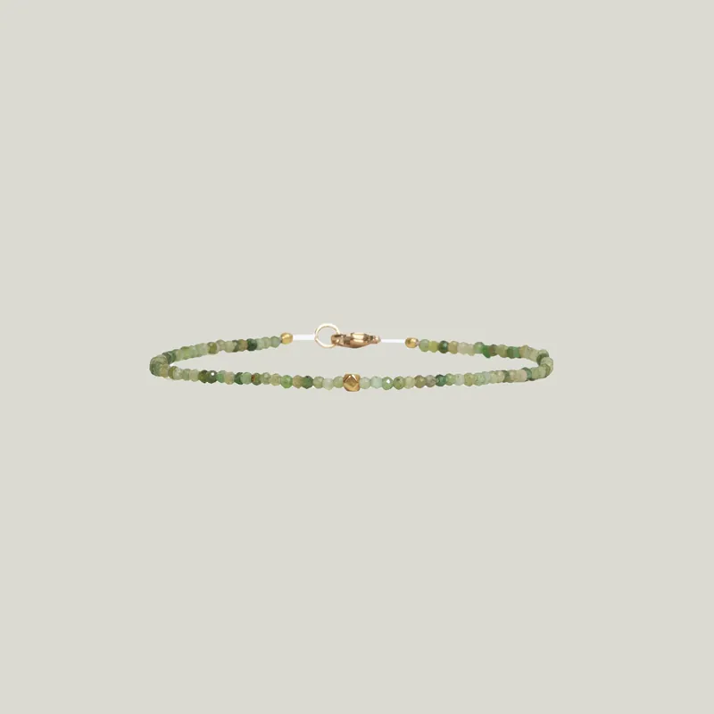 Green Tourmaline & 18Kt Octagon Beaded Bracelet - Nightingale Design, Inc. (Consigned)