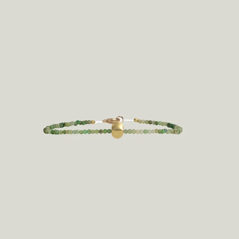 Green Tourmaline & 18Kt Flat Oval Beaded Bracele - Nightingale Design, Inc. (Consigned)