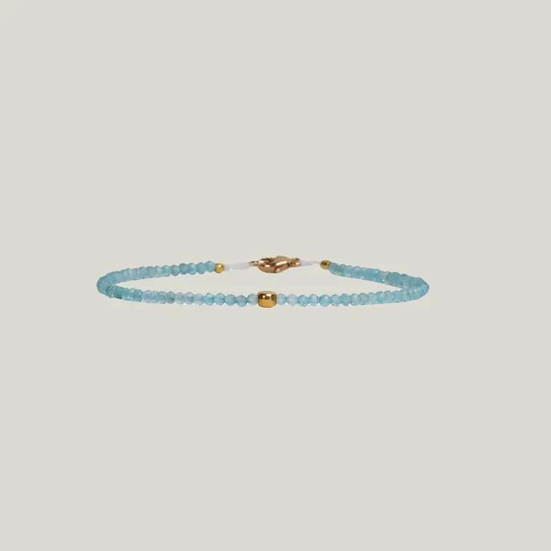 Apatite & 18Kt Flat Ball Beaded Bracelet - Nightingale Design, Inc. (Consigned)