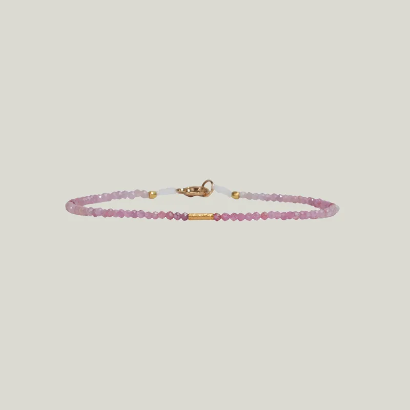 Ruby & 18Kt Tube Beaded Bracelet - Nightingale Design, Inc. (Consigned)