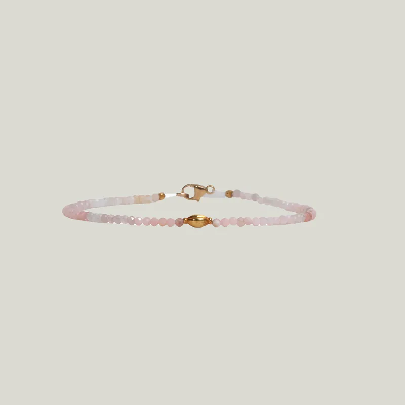 Pink Opal & 18Kt Round Beaded Bracelet - Nightingale Design, Inc. (Consigned)