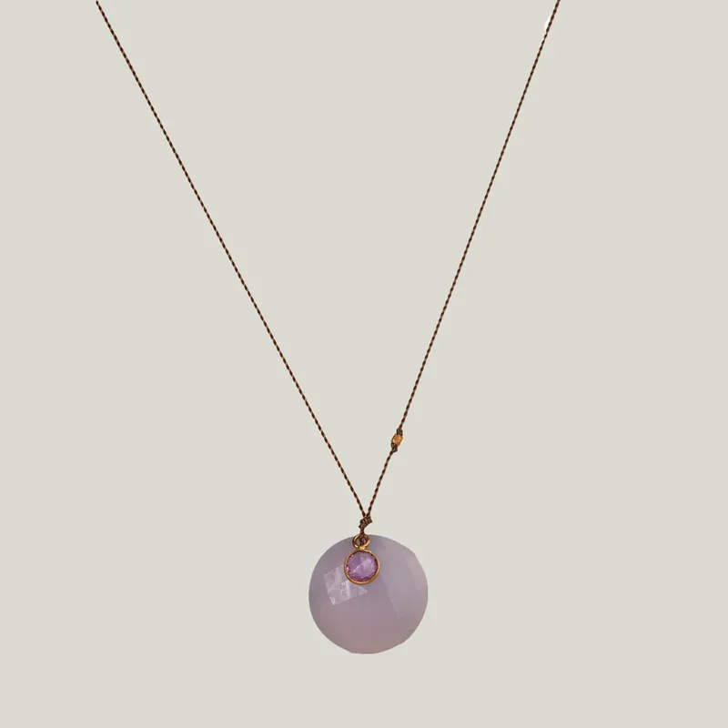 Chalcedony & Sapphire Sandpiper Necklace - Nightingale Design, Inc. (Consigned)