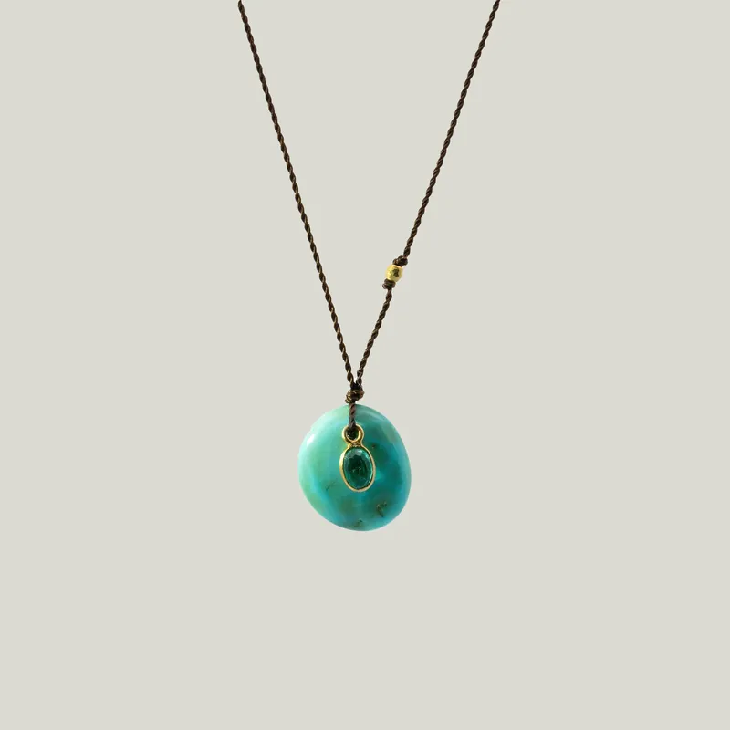 Turquoise & Emerald Sandpiper Necklace - Nightingale Design, Inc. (Consigned)