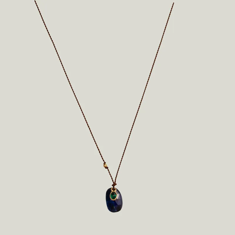 Kyanite & Emerald Sandpiper Necklace - Nightingale Design, Inc. (Consigned)