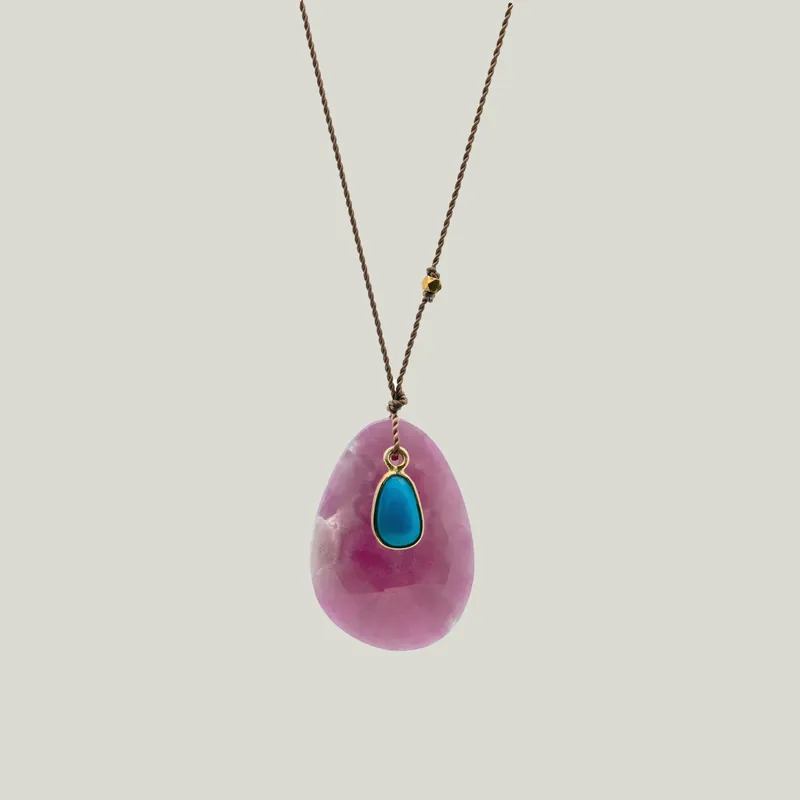 Ruby & Turquoise Sandpiper Necklace - Nightingale Design, Inc. (Consigned)