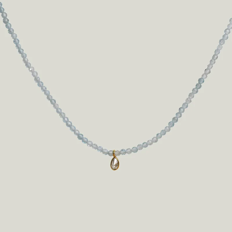 Blue Topaz & Diamond Dove Necklace - Nightingale Design, Inc. (Consigned)