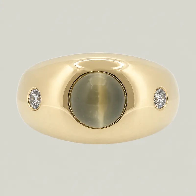 Retro Cat Eye Diamond Ring - Odeon Collection (Leased)