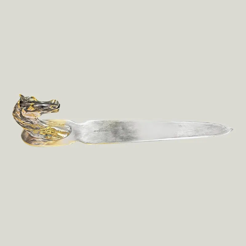 Silver Plate Hermès Horse Head Letter Opener - Odeon Collection (Leased)