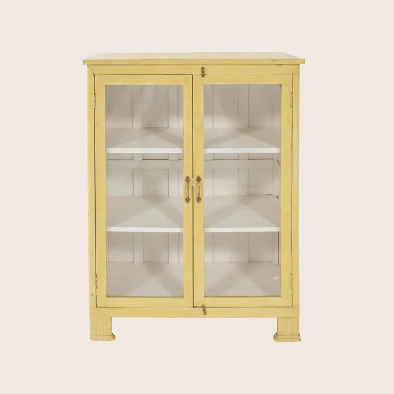 Vintage Citron Painted Cabinet - Golden Oldies