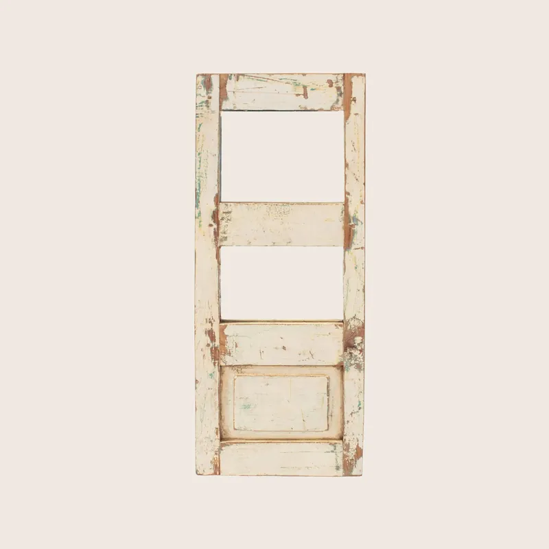 Vintage White Shutter Panel Mirror - Golden Oldies