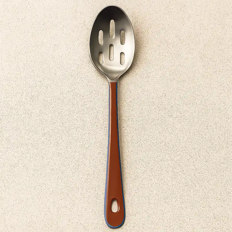 Harlow Bright Slotted Spoon with Stainless Steel Head, Raspberry - Be Home