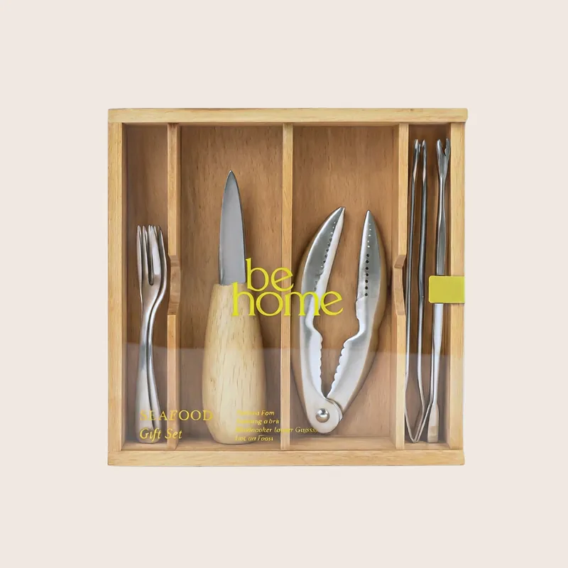 12pc Seafood Set in Wooden Box with Acrylic Lid - Be Home