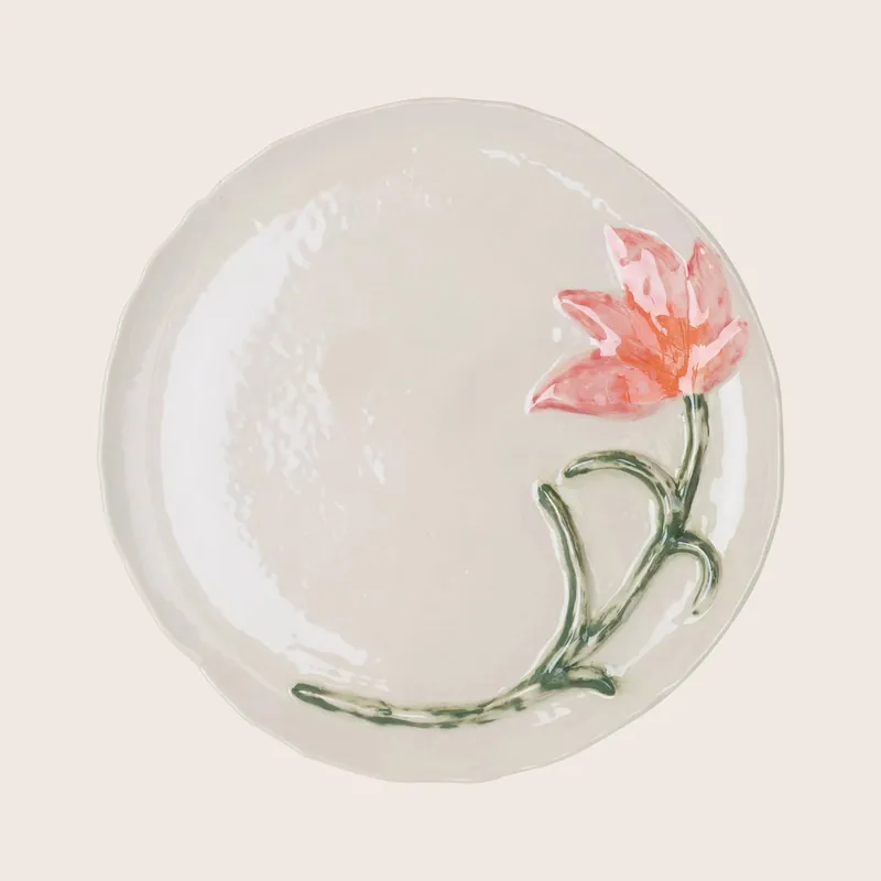 Flowery Dessert Plate, Tulip - La Romaine Editions