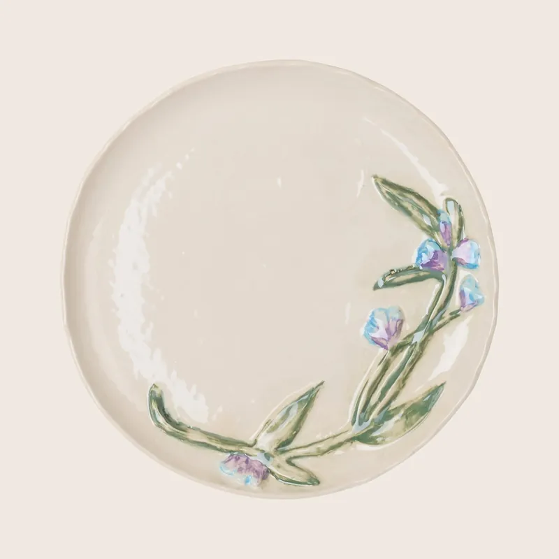 Flowery Dessert Plate, Forget-Me-Not