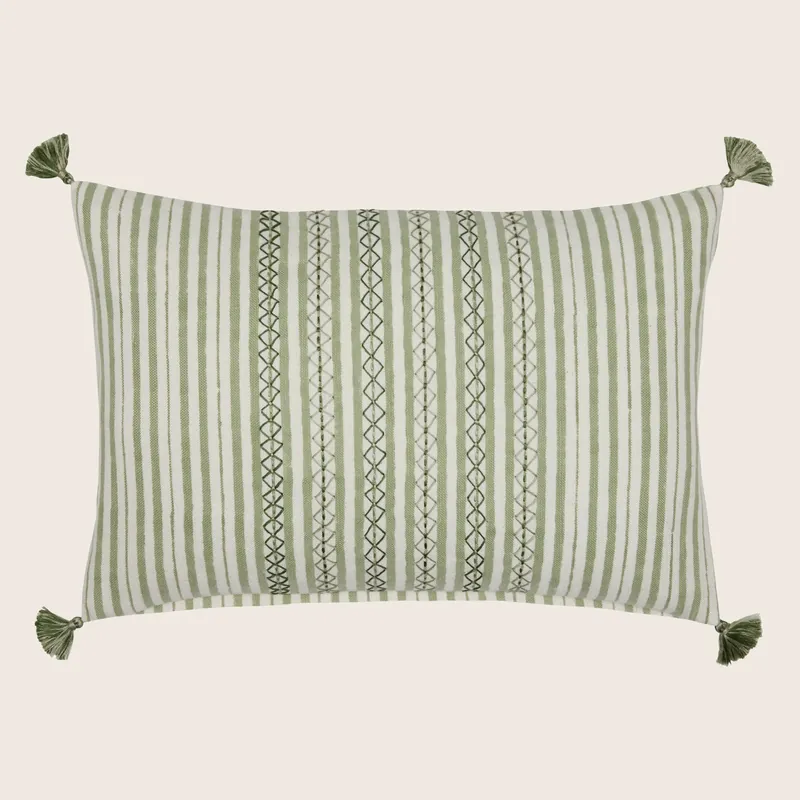 Bhuv Sage Lumbar Pillow - John Robshaw (Leased)