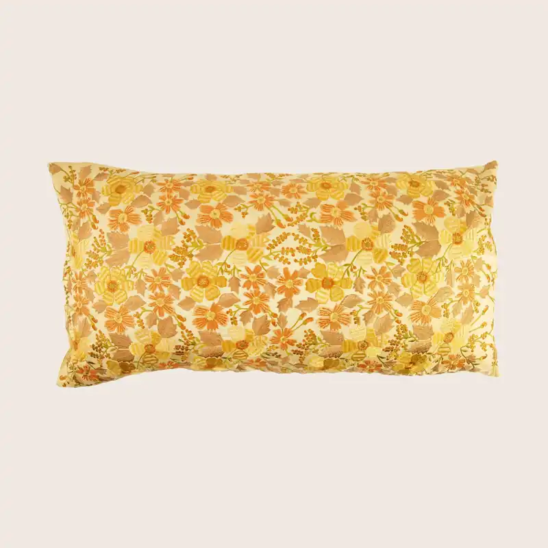 Alba Silk Lumbar Pillow, Corn Yellow - Anke Drechsel