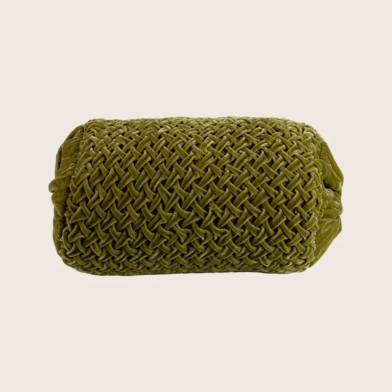 Basket Weave Silk Velvet Bolster Pillow - Anke Drechsel