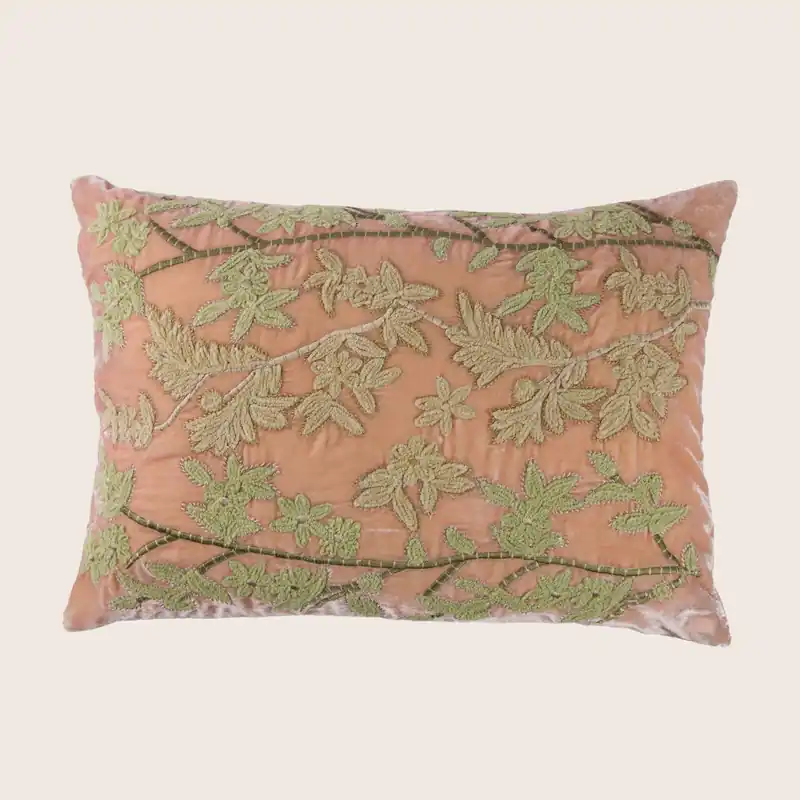 Candolyn Silk Velvet Lumbar Pillow, Pink Quartz - Anke Drechsel