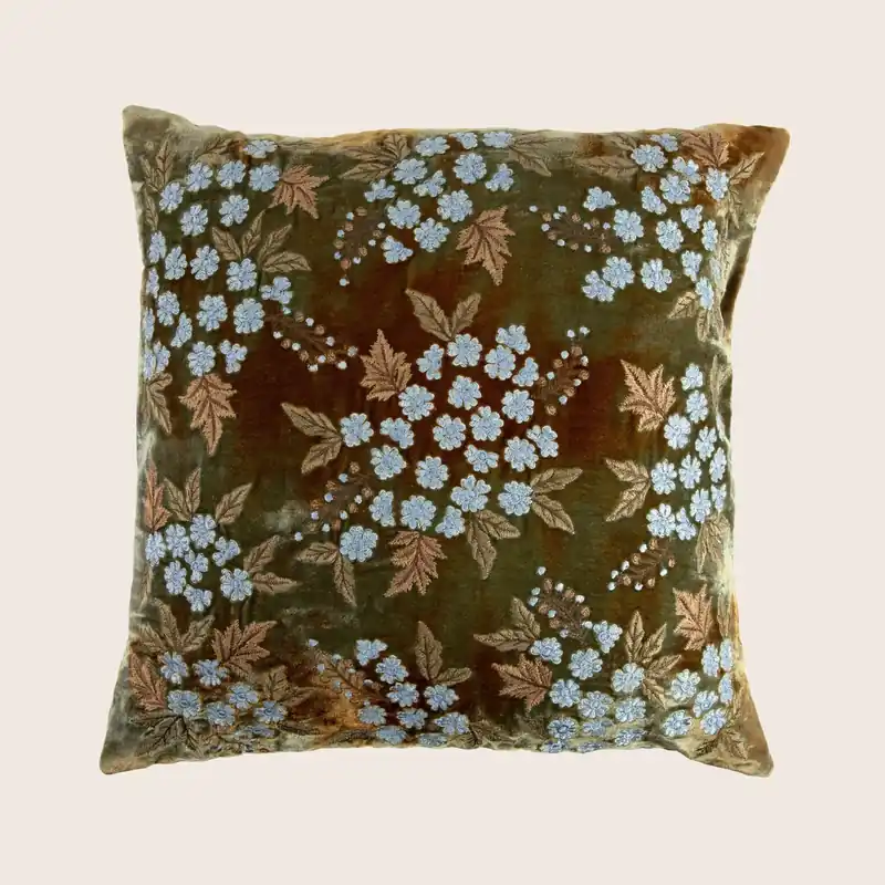 Kukka Silk Velvet Pillow, Shaded Lake - Anke Drechsel