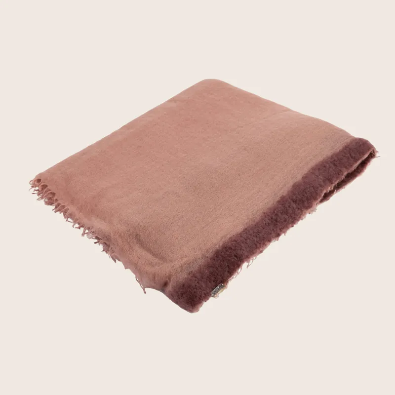 Gran Souffle Oversized Semi Felted Cashmere Border Throw - Mirror in the Sky