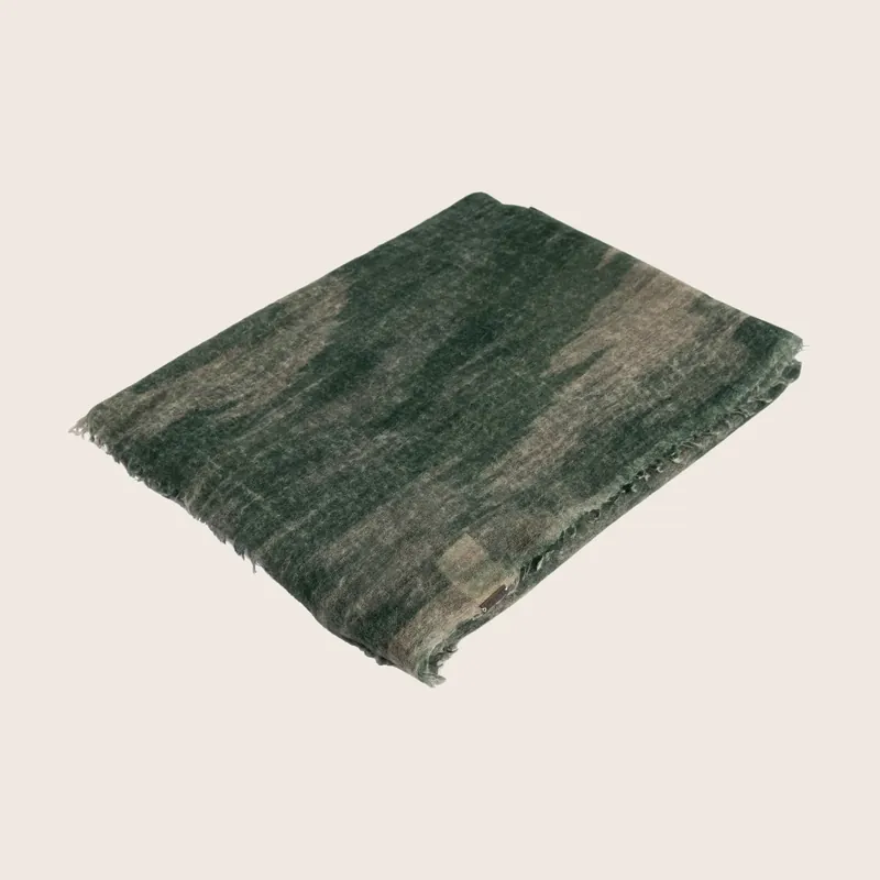 Souffle Semi Felted Print Cashmere Throw - Mirror in the Sky