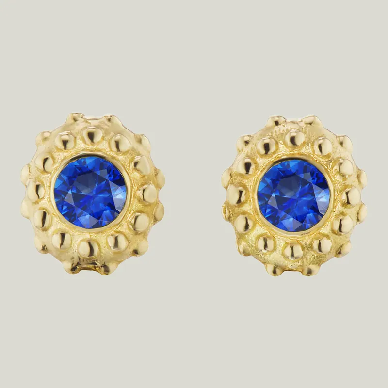 California Dreaming' Blue Sapphire Stud Earrings - AnaKatarina Design (Consigned)