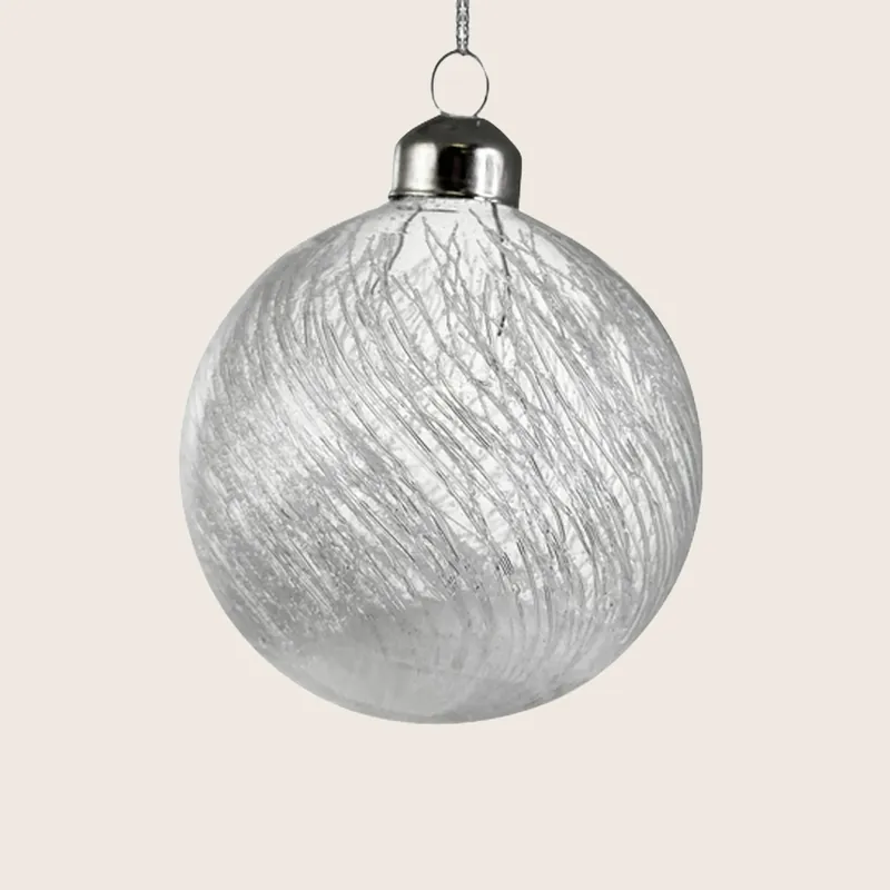 Glass Ball with Glass Threads and Snow Ornament - Shishi