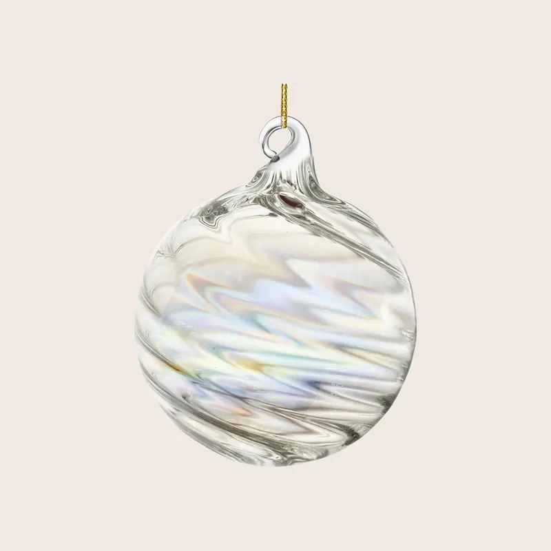 Lustered Twist Glass Ball Ornament - Shishi