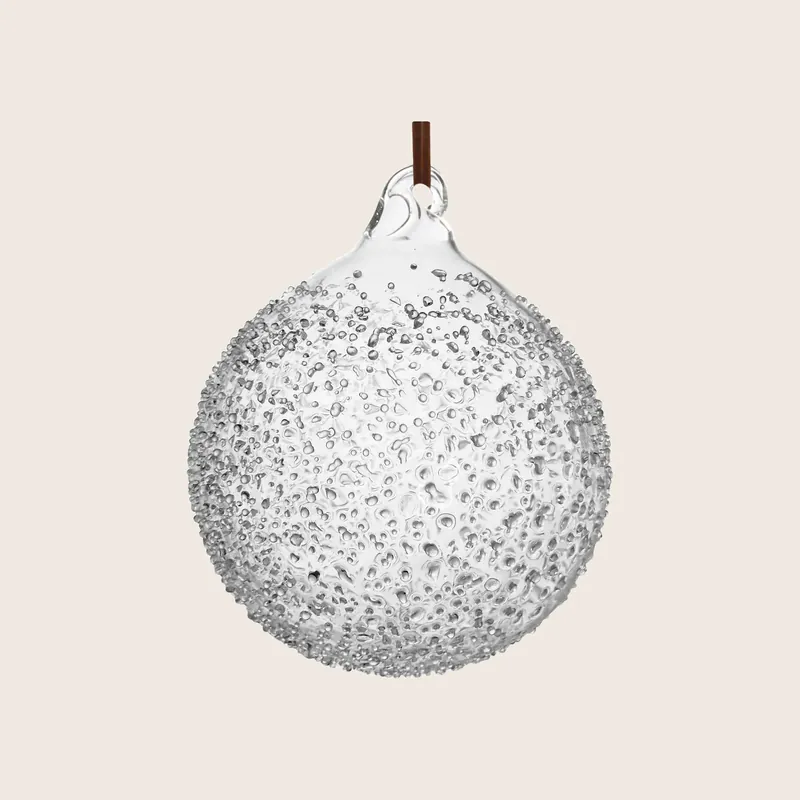 Clear Frosted Glass Ball Ornament - Shishi