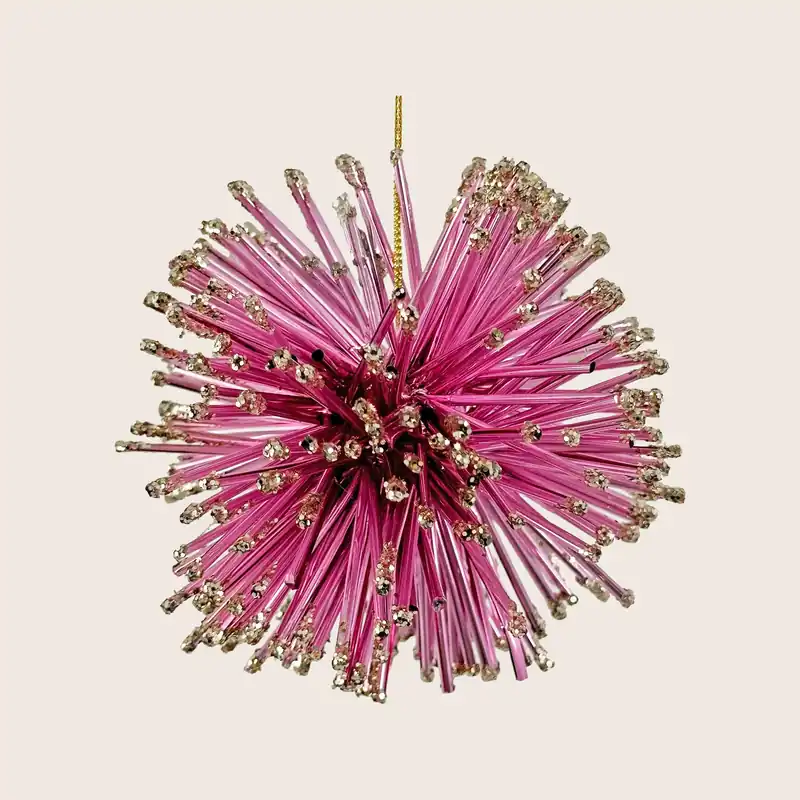 Glitter Tube Ball Ornament - Shishi