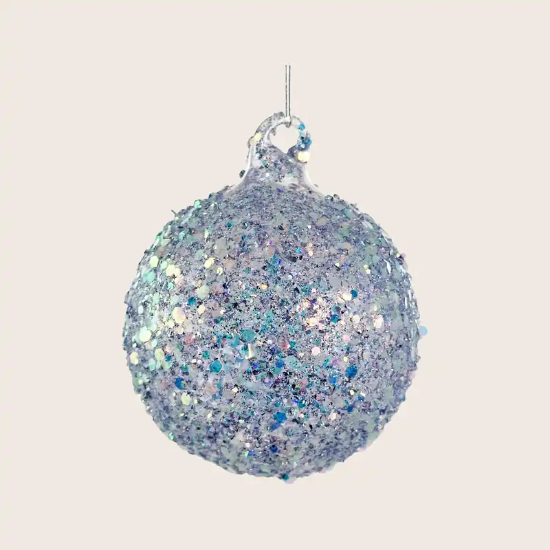 Lilac Sequins Glass Ball Ornament - Shishi