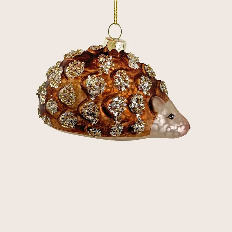 Glitter Glass Hedgehog Ornament - Shishi