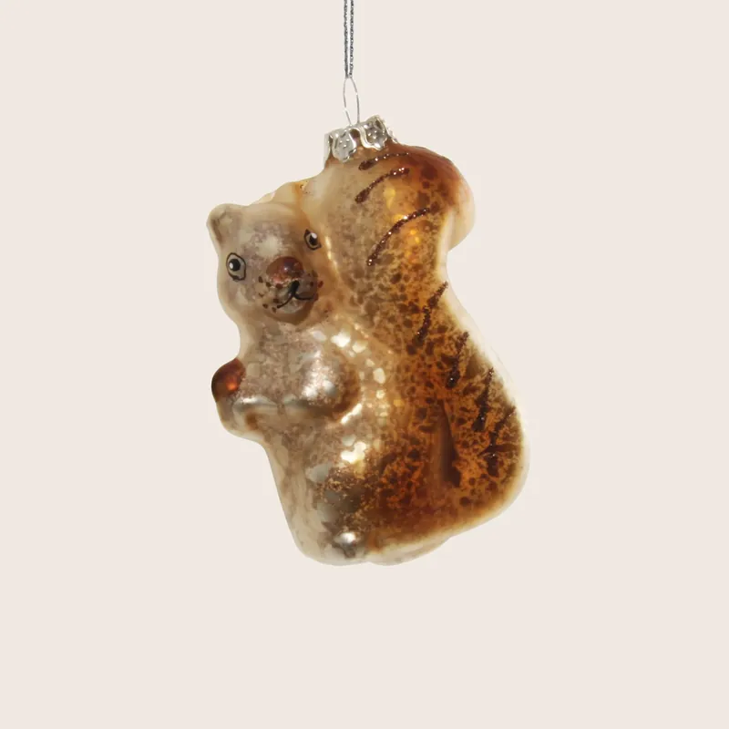 Antiqued Glass Squirrel Ornament - Shishi
