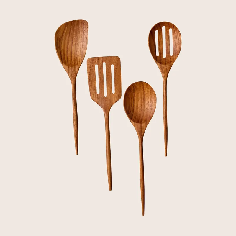 Padma Teak Mini Kitchen Utensils, Set of 4 - Be Home