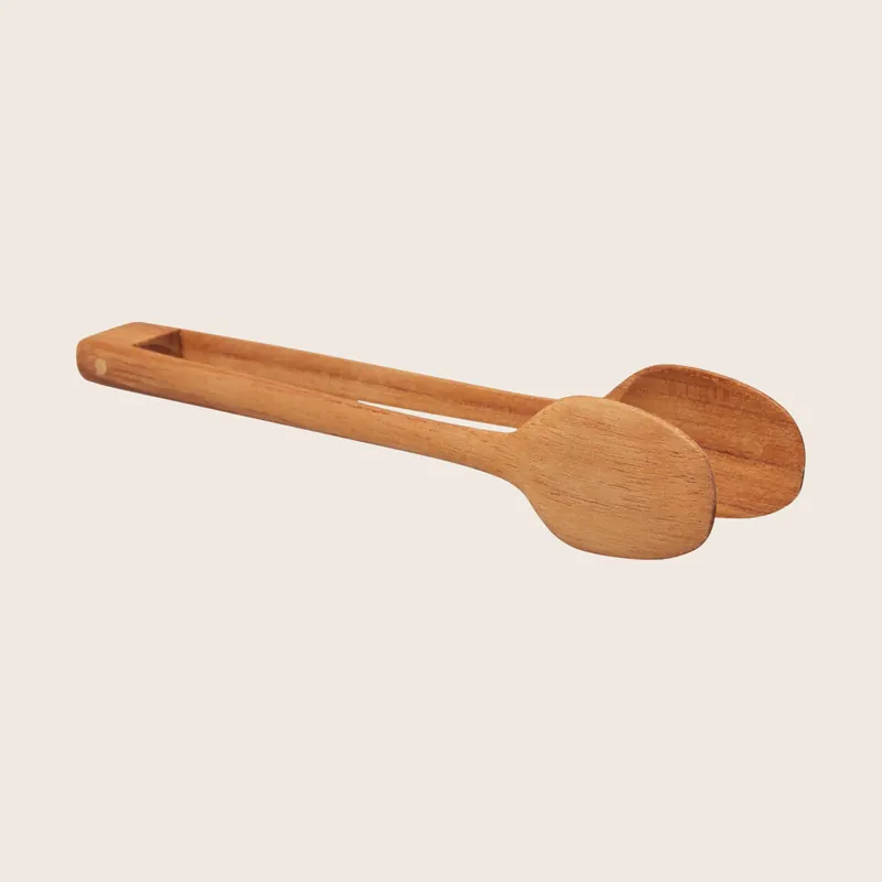 Teak Oval Tongs, Small - Be Home