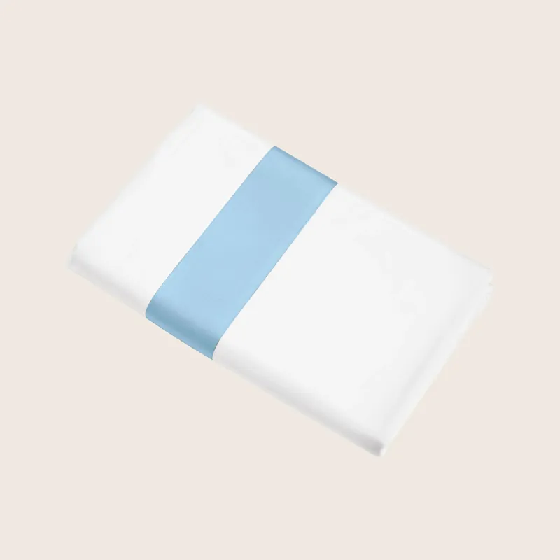 Aida Sheets & Pillowcases, White/Cerulean Blue - Signoria Firenze (Leased)