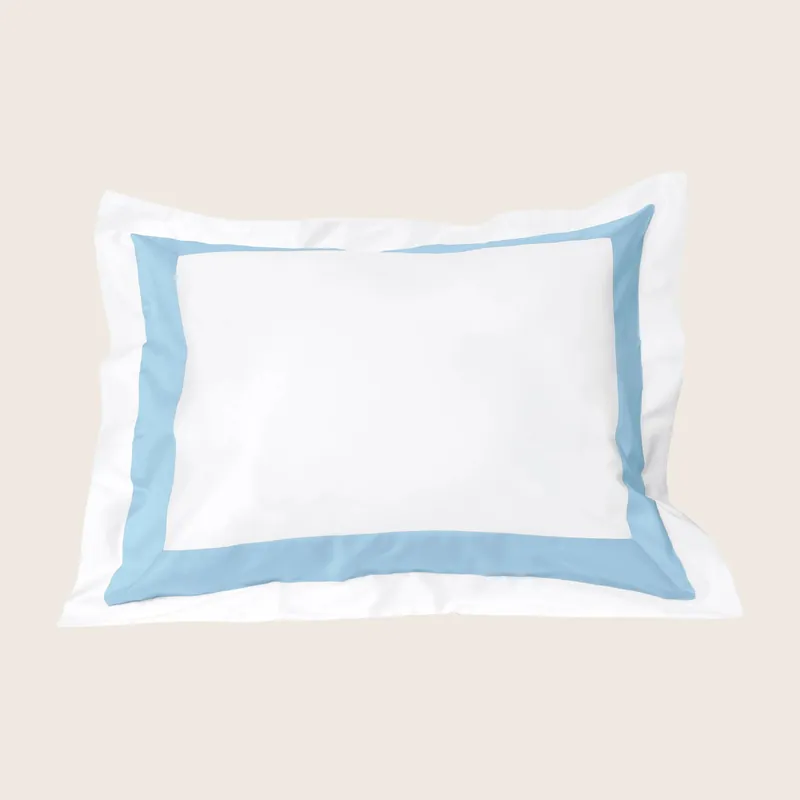 Aida Duvet & Sham, White/Cerulean Blue - Signoria Firenze (Leased)