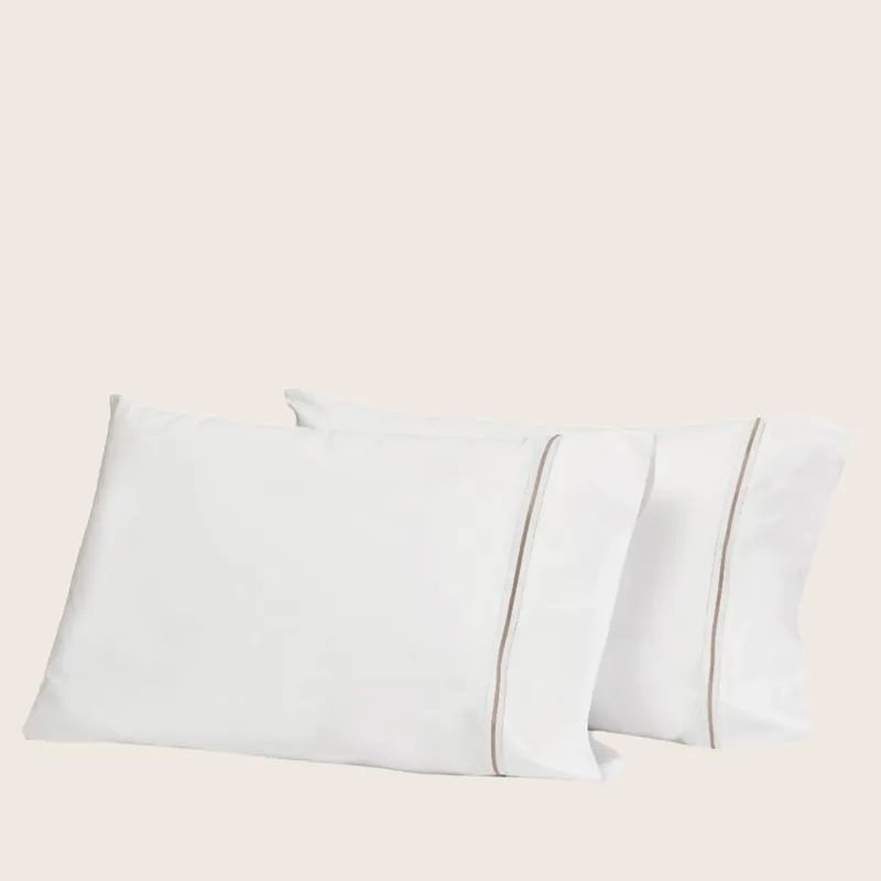 Gramercy Sheets & Pillowcases, White/Brown - Signoria Firenze (Leased)